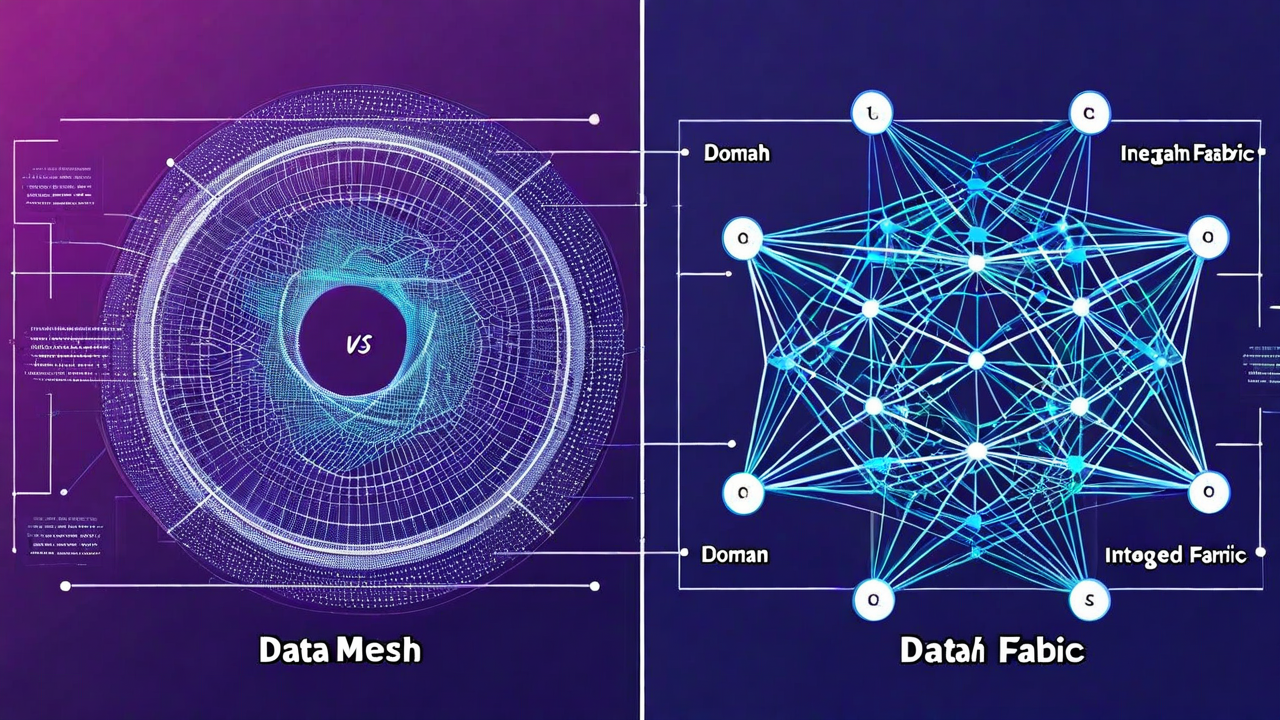 [Image: Side-by-side architecture diagrams comparing Data Mesh and Data Fabric patterns - ]
